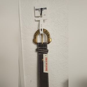 True Religion Brown and Gold Belt Accessory
